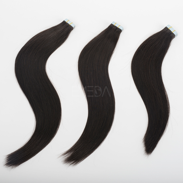 1b peruvian silky straight soft and resilient tape hair extension CX035